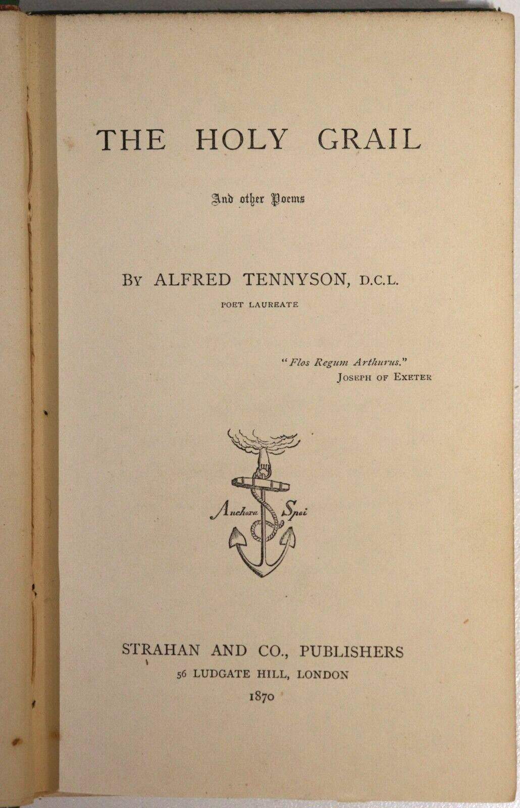 1870 The Holy Grail by Alfred Tennyson 1st Edition Antique Poetry Book