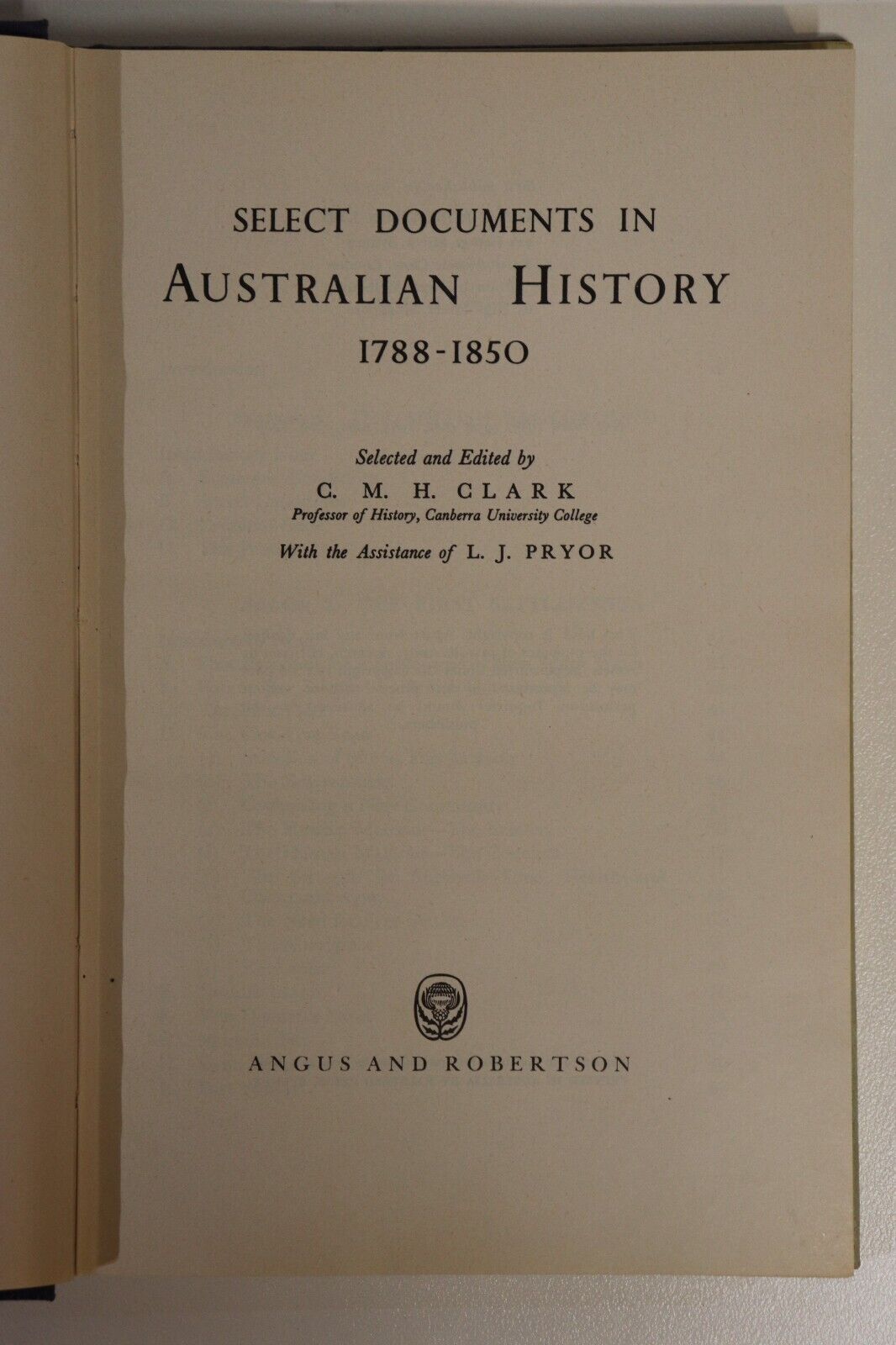 Select Documents In Australian History - 1969 - Australian History Book Set - 0