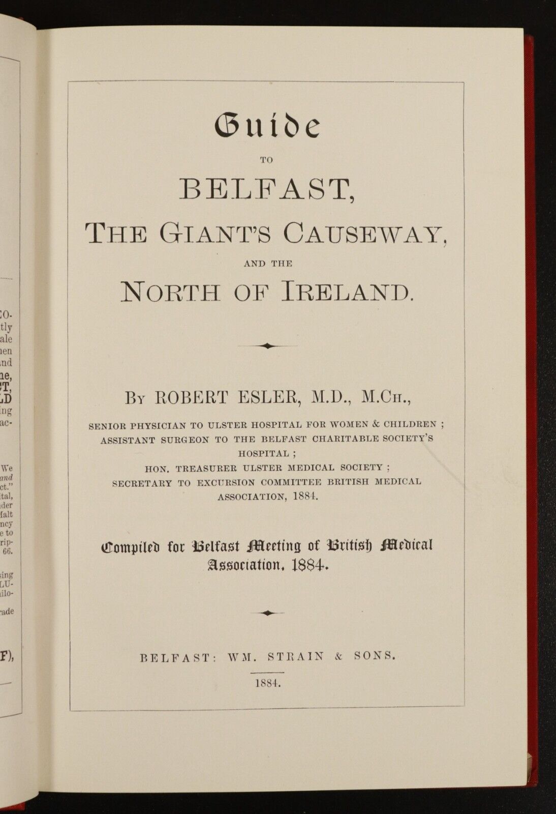 1884 Guide To Belfast Giants Causeway & The North Antique Travel Guide w/Map