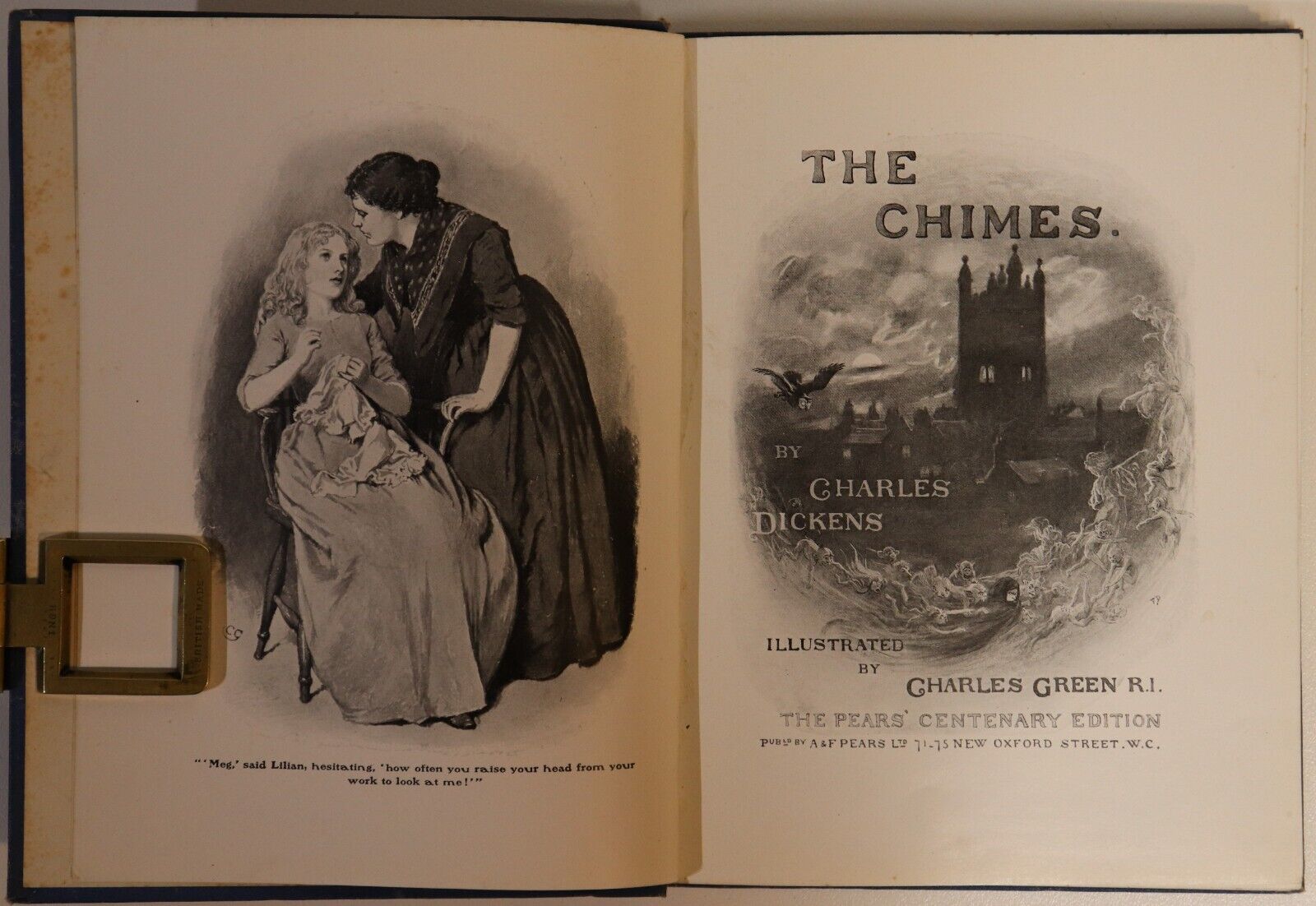 The Chimes by Charles Dickens - c1912 - Antique Literature Book