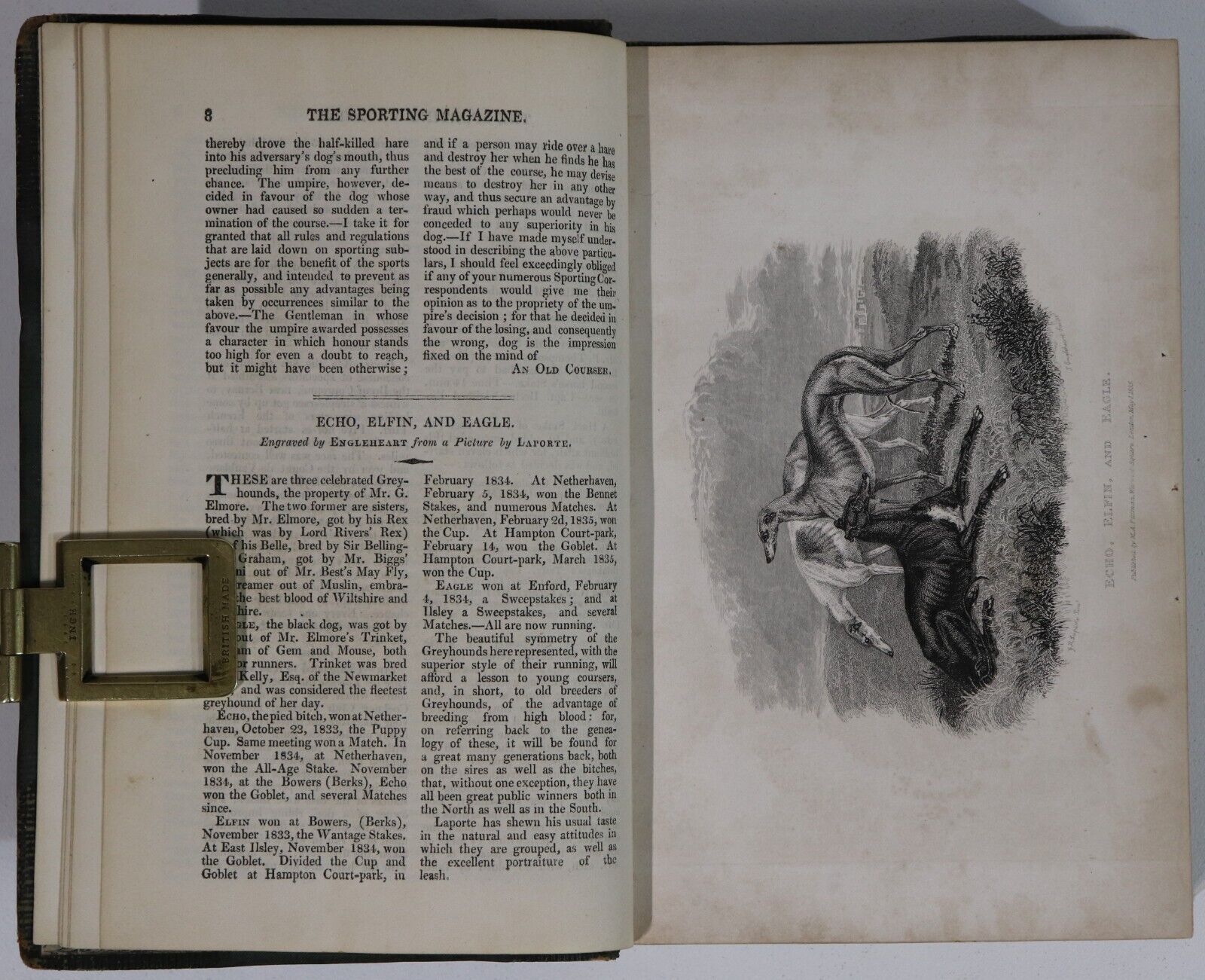 The Sporting Magazine: Monthly Calendar - 1835 - Antiquarian Sport History Book