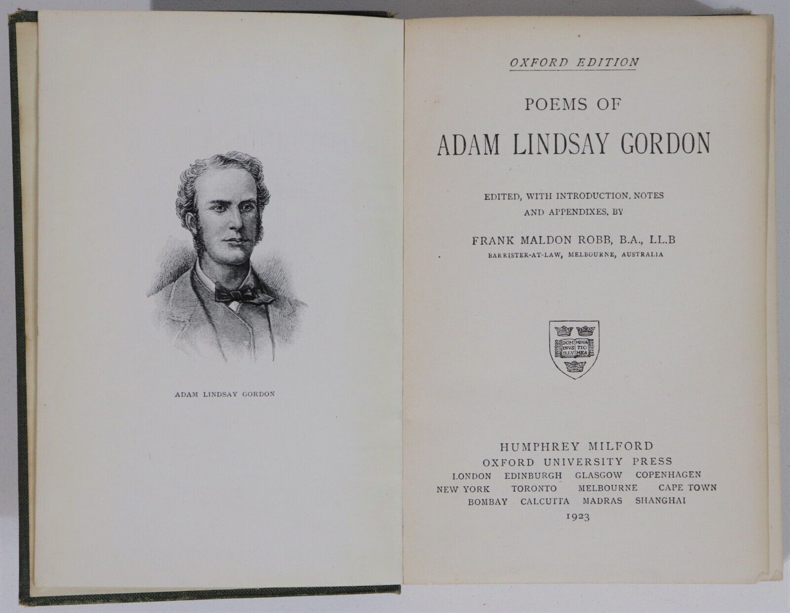 The Poems Of Adam Lindsay Gordon - 1923 - Antique Poetry Book - 0