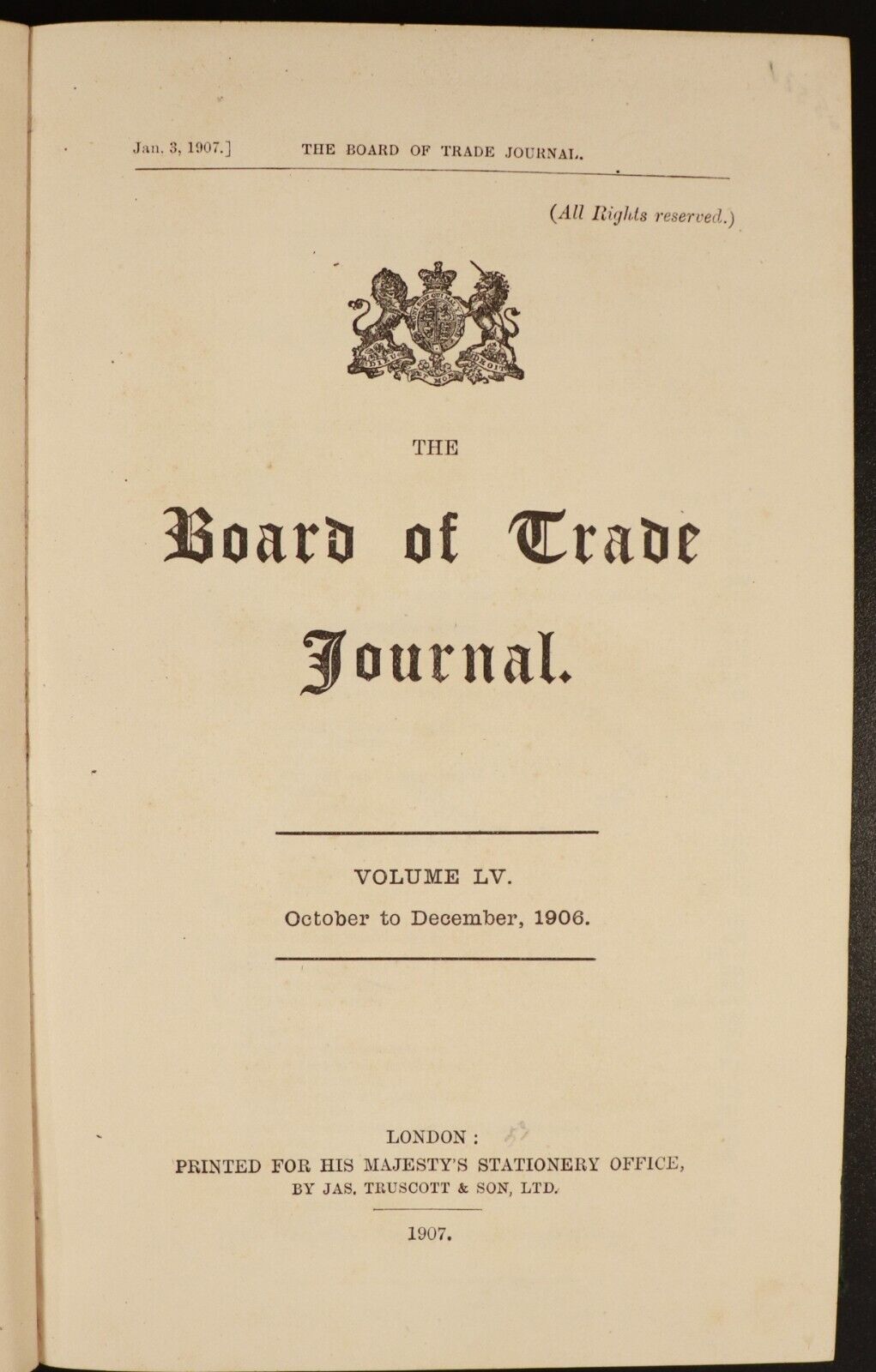 1900 4vol The Board Of Trade Journal Antiquarian British Government History Book