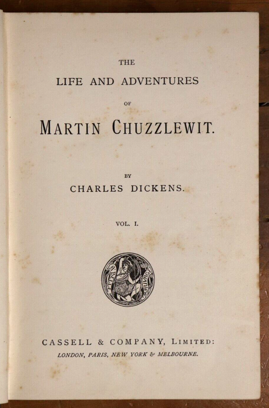 c1895 Life & Adventures Of Martin Chuzzlewit by Charles Dickens Antique Book - 0