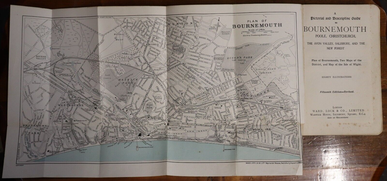 Guide To Bournemouth: Ward Lock & Co - 1927 - Antique Travel Guide Book w/Maps - 0