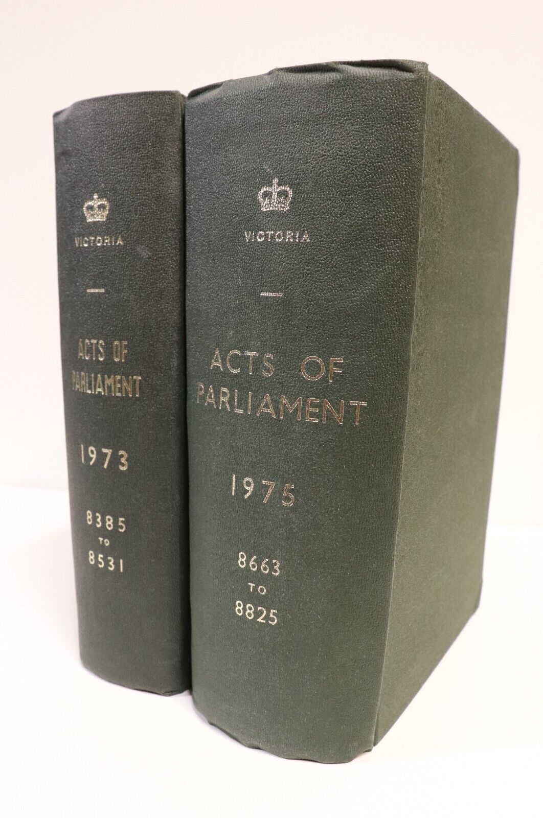 Acts Of Parliament Victorian Government - 1973 & 1975 - 2 Volumes History Books