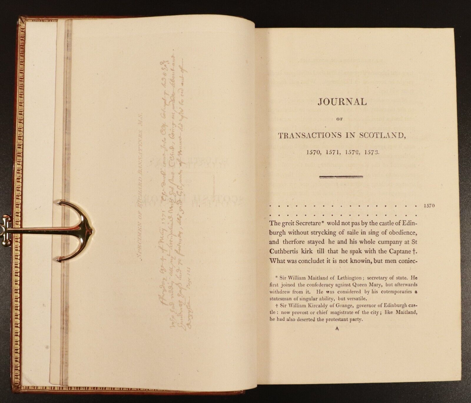 1806 Journal Of The Transactions In Scotland by R. Bannatyne - Antiquarian Book