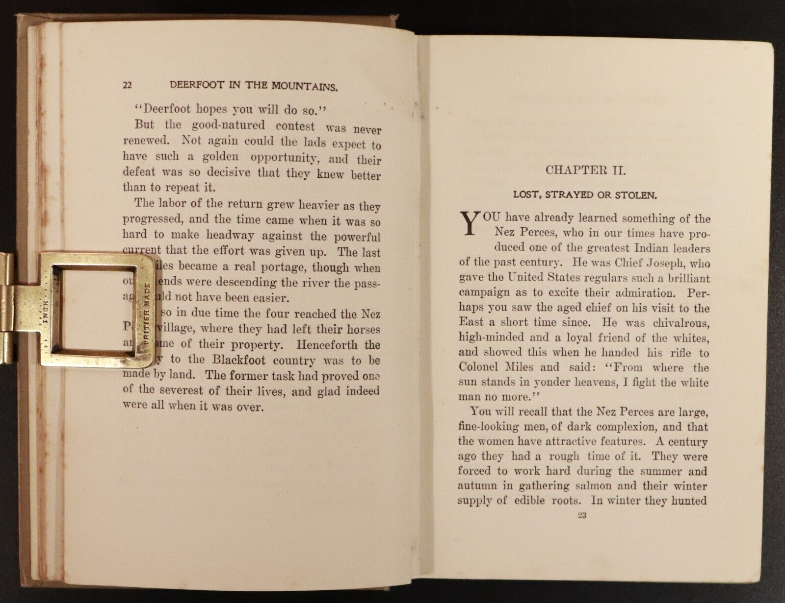 1906 Deerfoot On The Mountains by Edward S. Ellis Antique Fiction Book