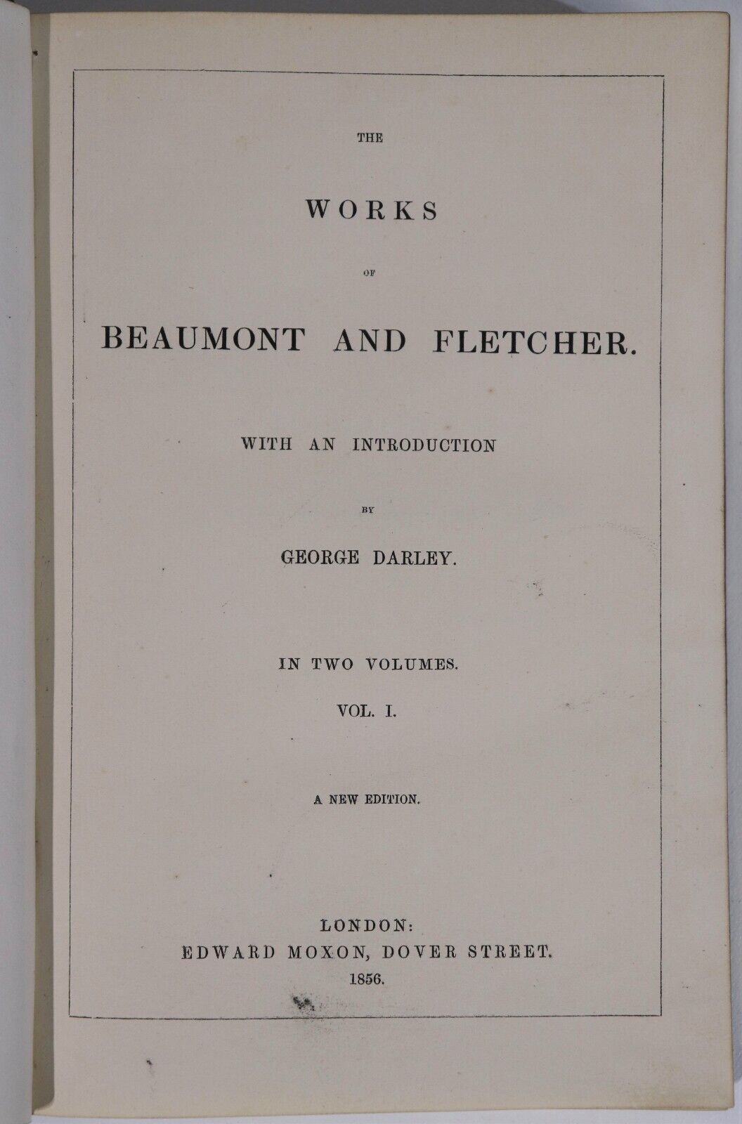 The Works Of Beaumont & Fletcher by G. Darley - 1856 - Antique Literature Book