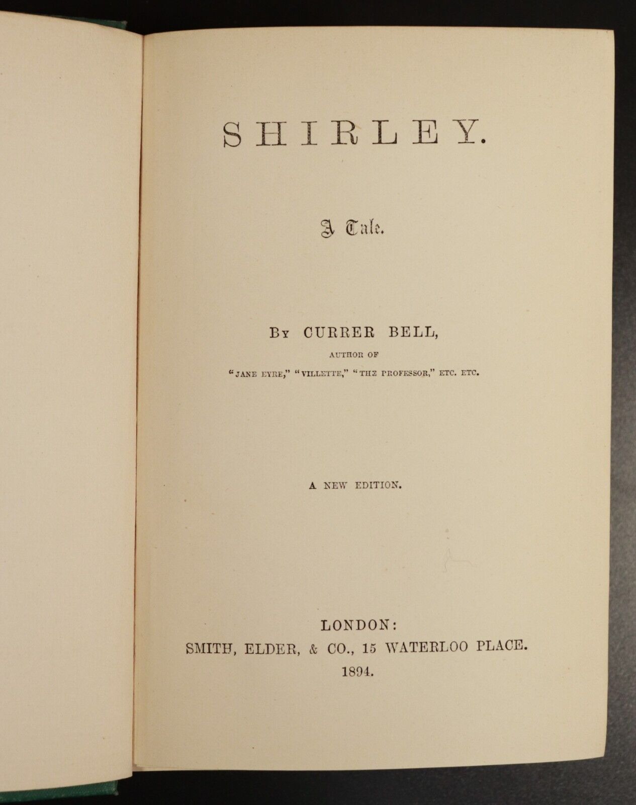 1894 Shirley: A Tale by Currer Bell Charlotte Bronte Classic Fiction Book - 0