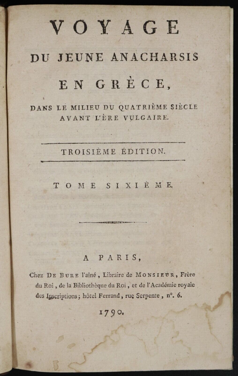 1790 6vol Voyage De Jeune Anacharsis En Grece Antiquarian History Books