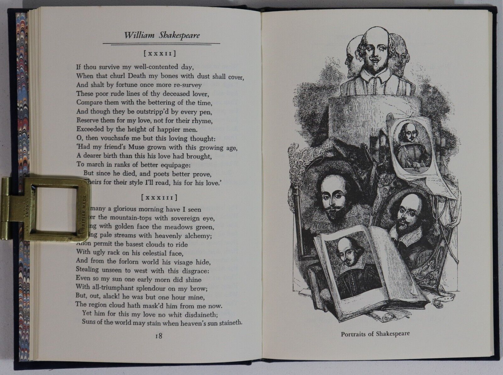 The Sonnets of William Shakespeare - 1961 - Vintage Suede Literature Book