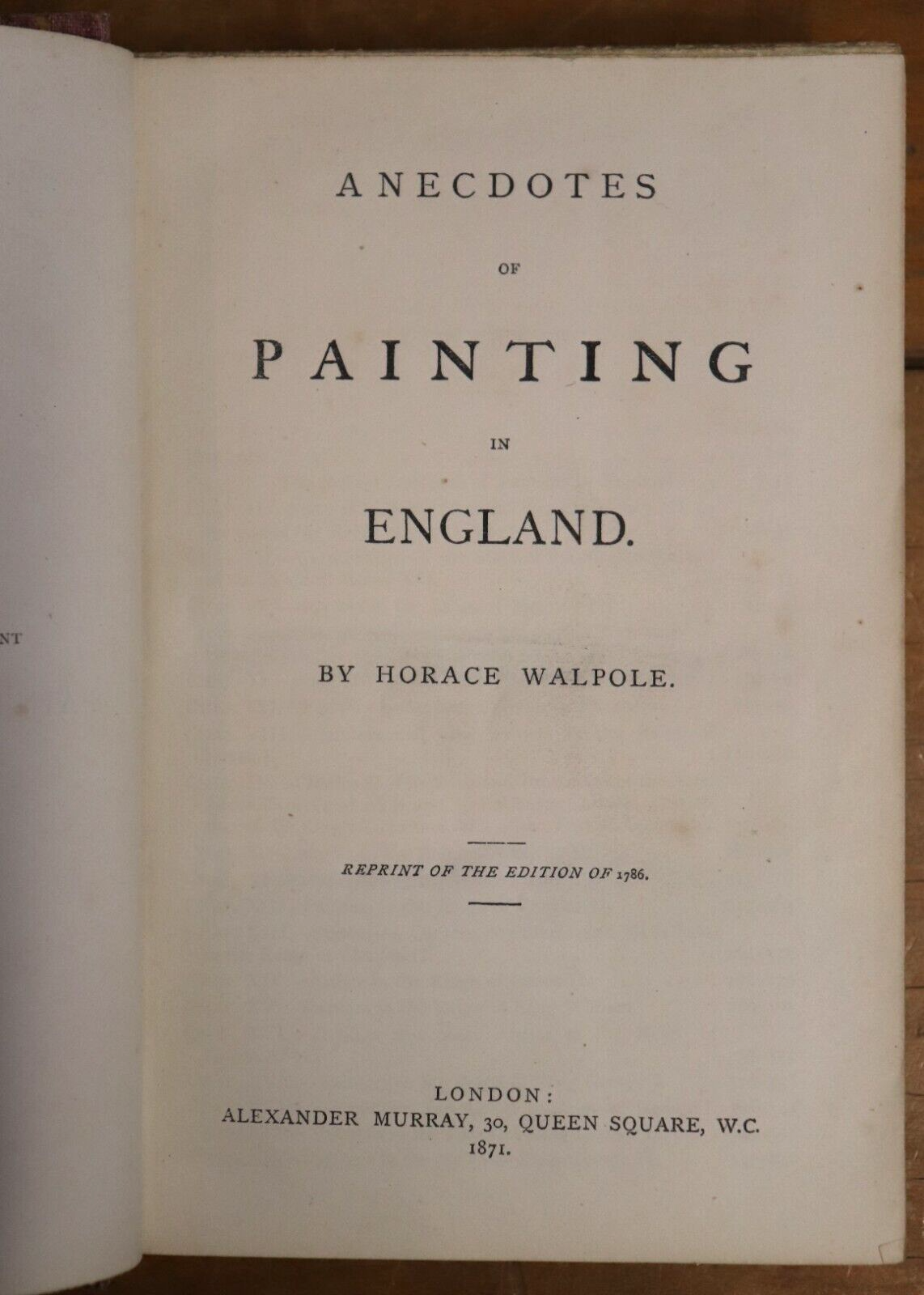 Anecdotes Of Painting In England by H Walpole - 1871 - Rare Antique Book - 0