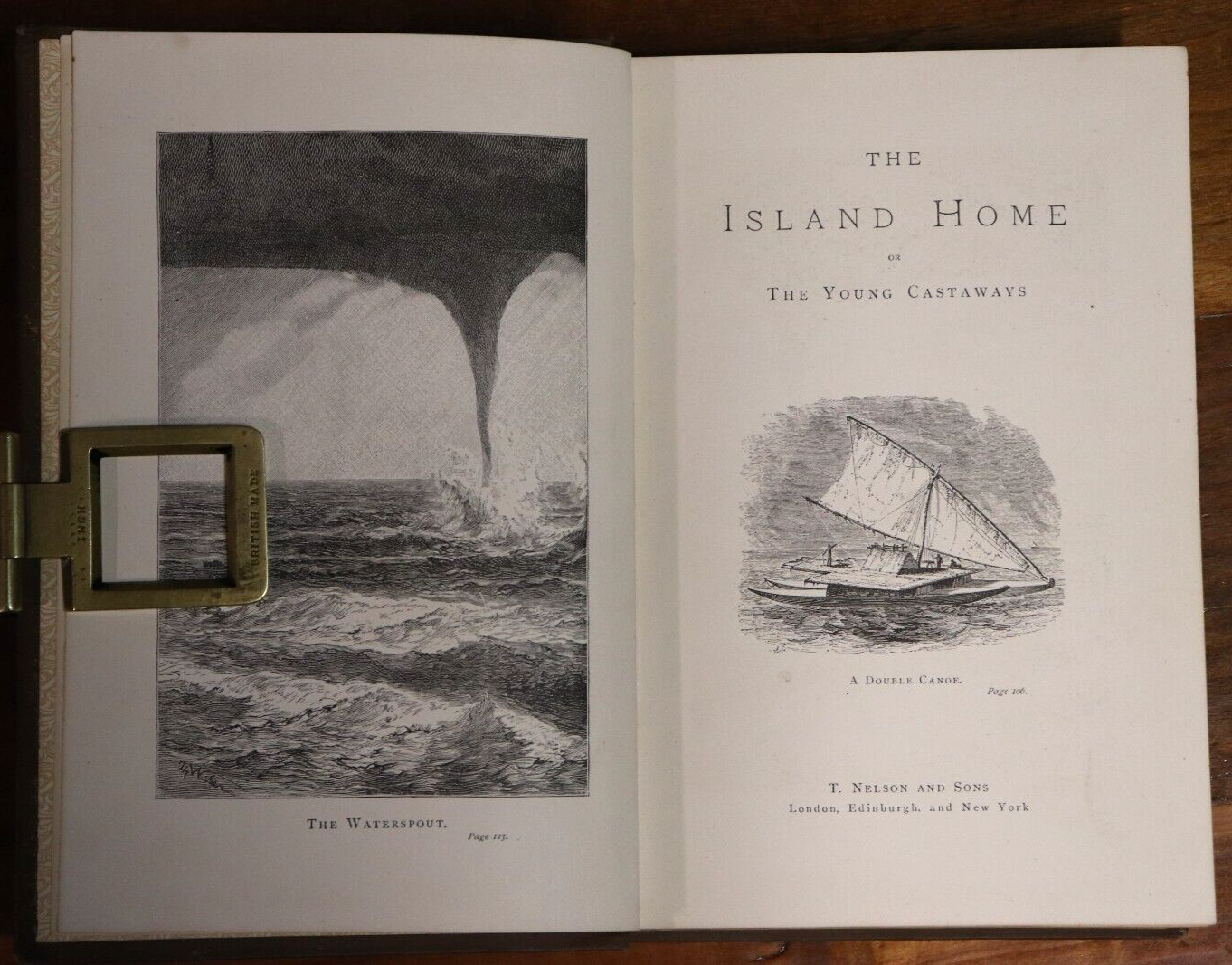 1889 The Island Home or The Young Castaways Antique Adventure Story Book - 0