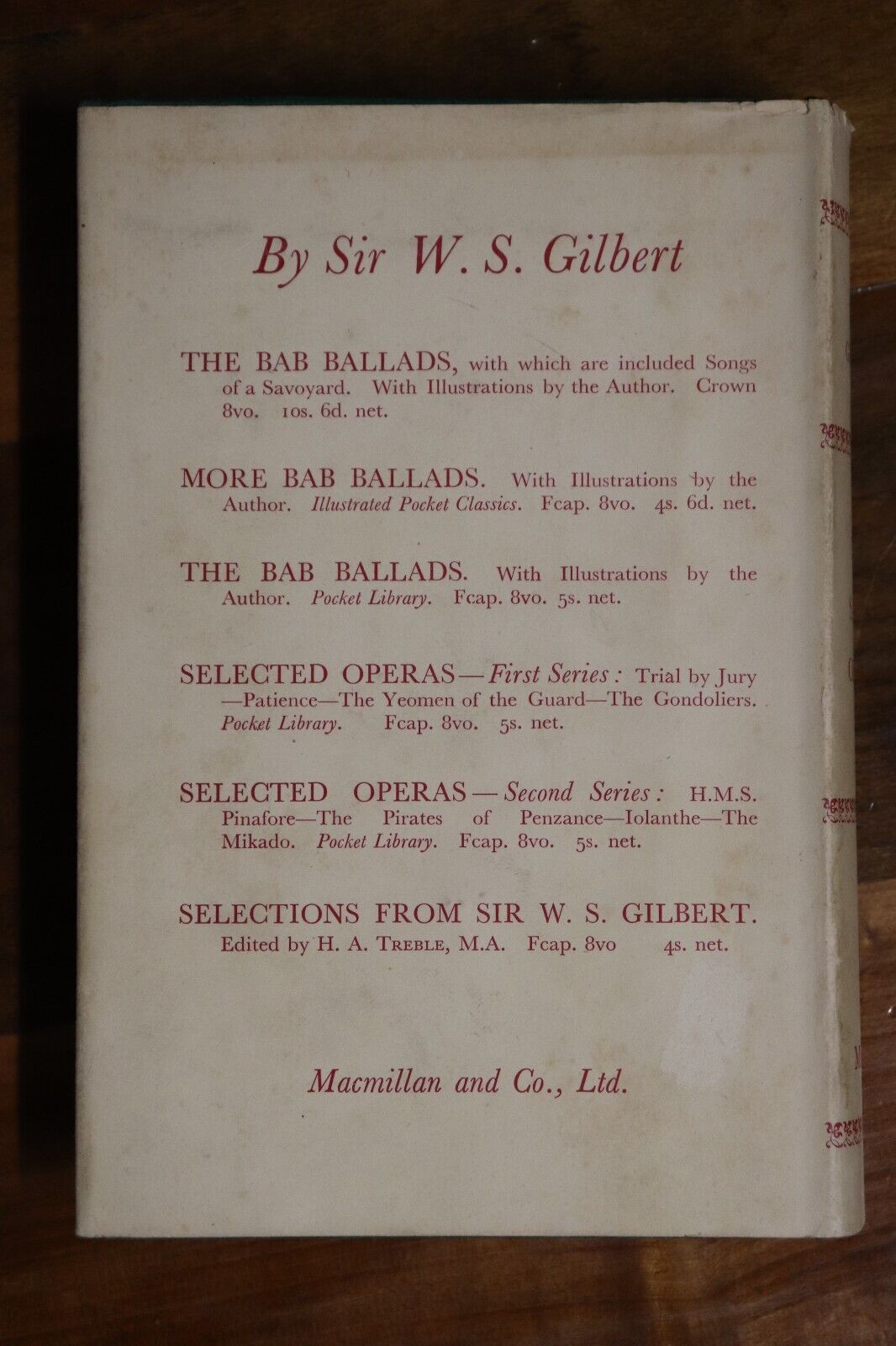 The Savoy Operas: Gilbert & Sullivan - 1951 - Vintage Literature Book