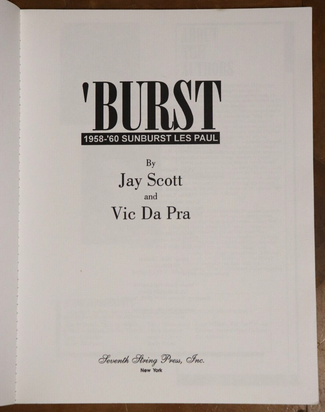 'Burst: 1958-'60 Sunburst Les Paul - 1994 - 1st Edition Gibson Guitar Book - 0