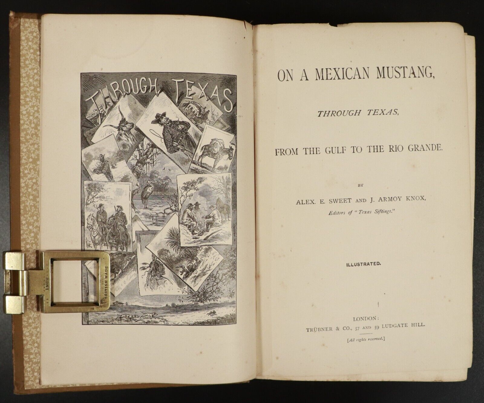 1883 On A Mexican Mustang by Alex E. Sweet Antique American Fiction Book 1st UK