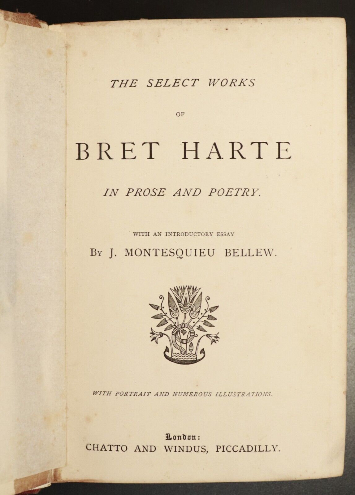 c1872 Works Of Bret Harte In Prose & Poetry Antique American Literature Book - 0