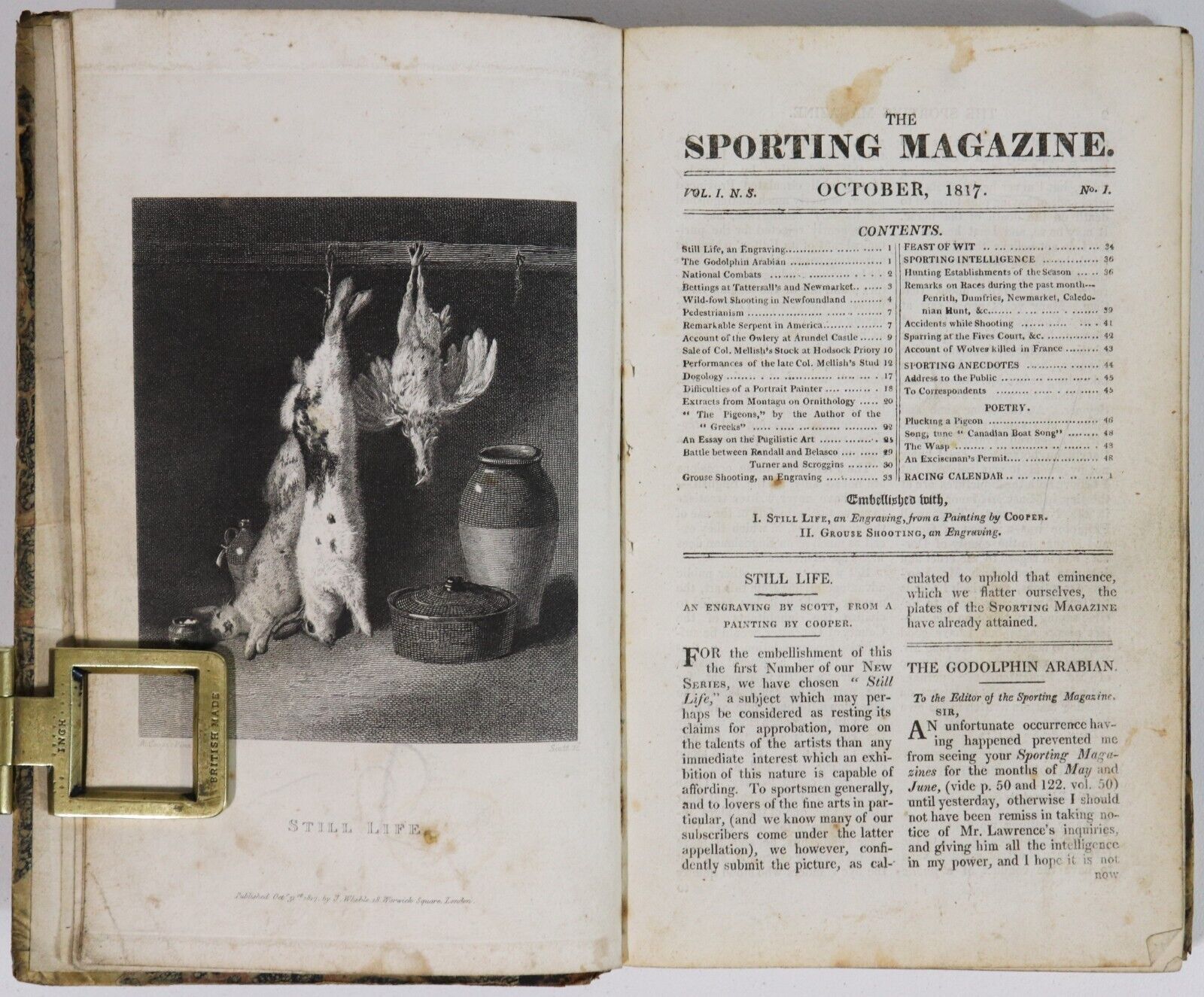 The Sporting Magazine: Monthly Calendar - 1818 - Antiquarian Sport History Book