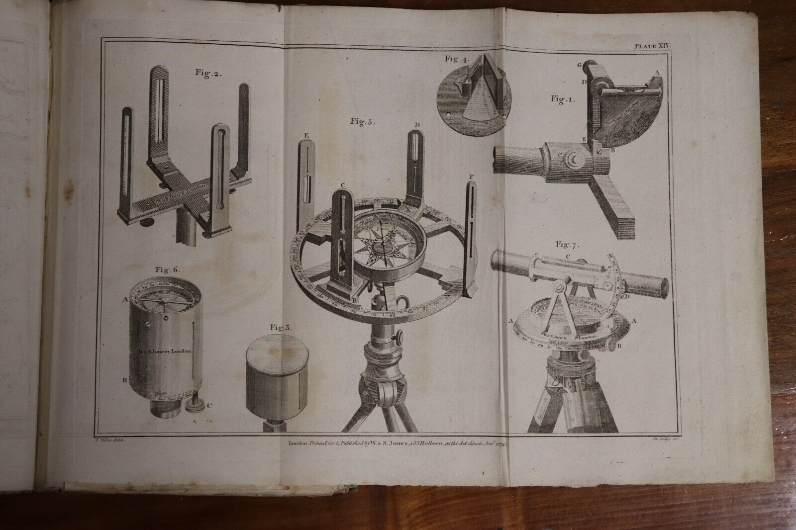 1803 Geometrical & Graphical Essays by G. Adams Antiquarian Book Folding Plates