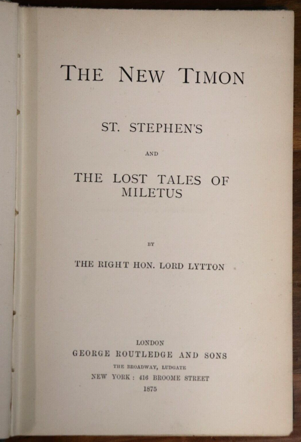 The New Timon by Lord Lytton - 1875 - Antique Poetry & Literature Book
