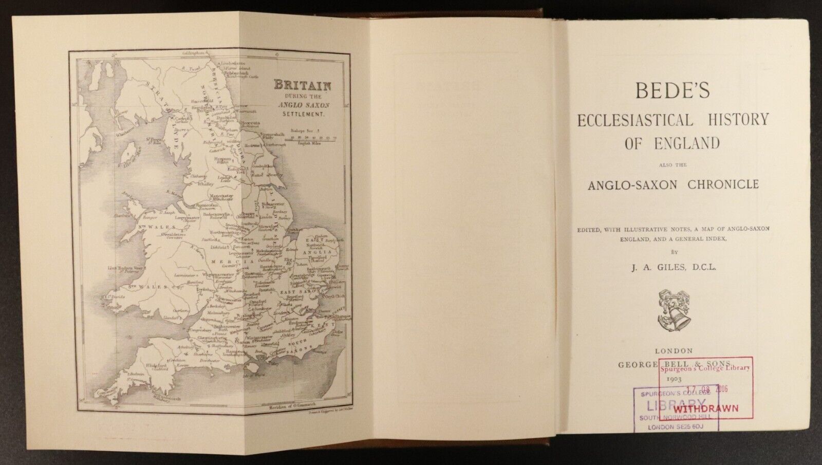 1903 Bede's Ecclesiastical History Of England Anglo-Saxon Chronicle Antique Book - 0