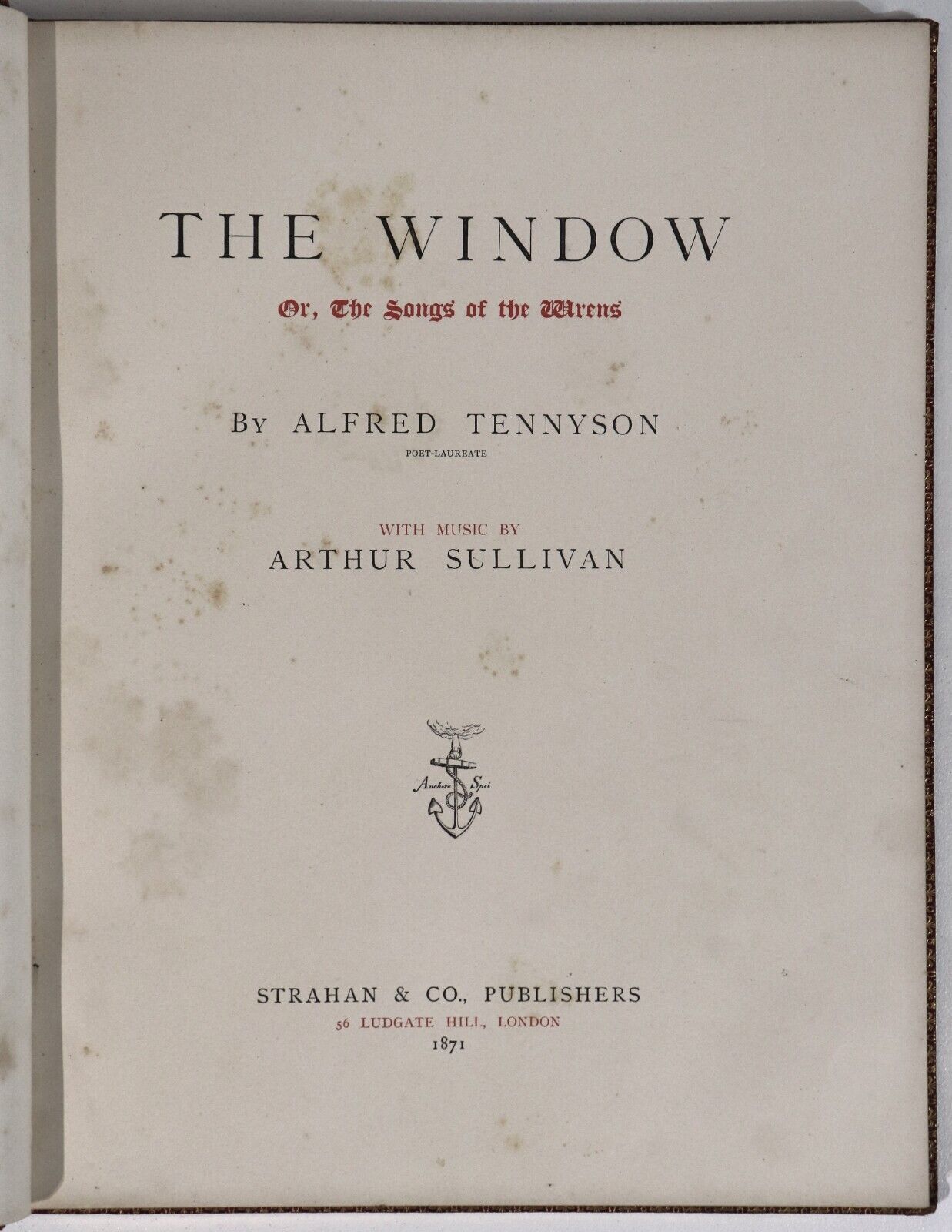 The Window: Songs Of The Wrens: Tennyson - 1871 - Antiquarian Fine Binding Book