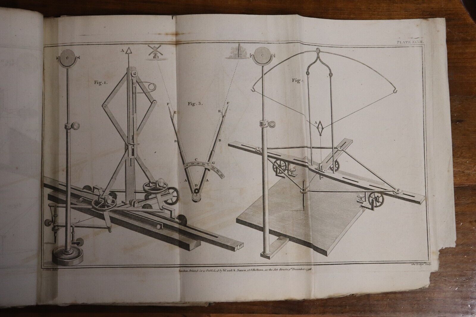 1803 Geometrical & Graphical Essays by G. Adams Antiquarian Book Folding Plates