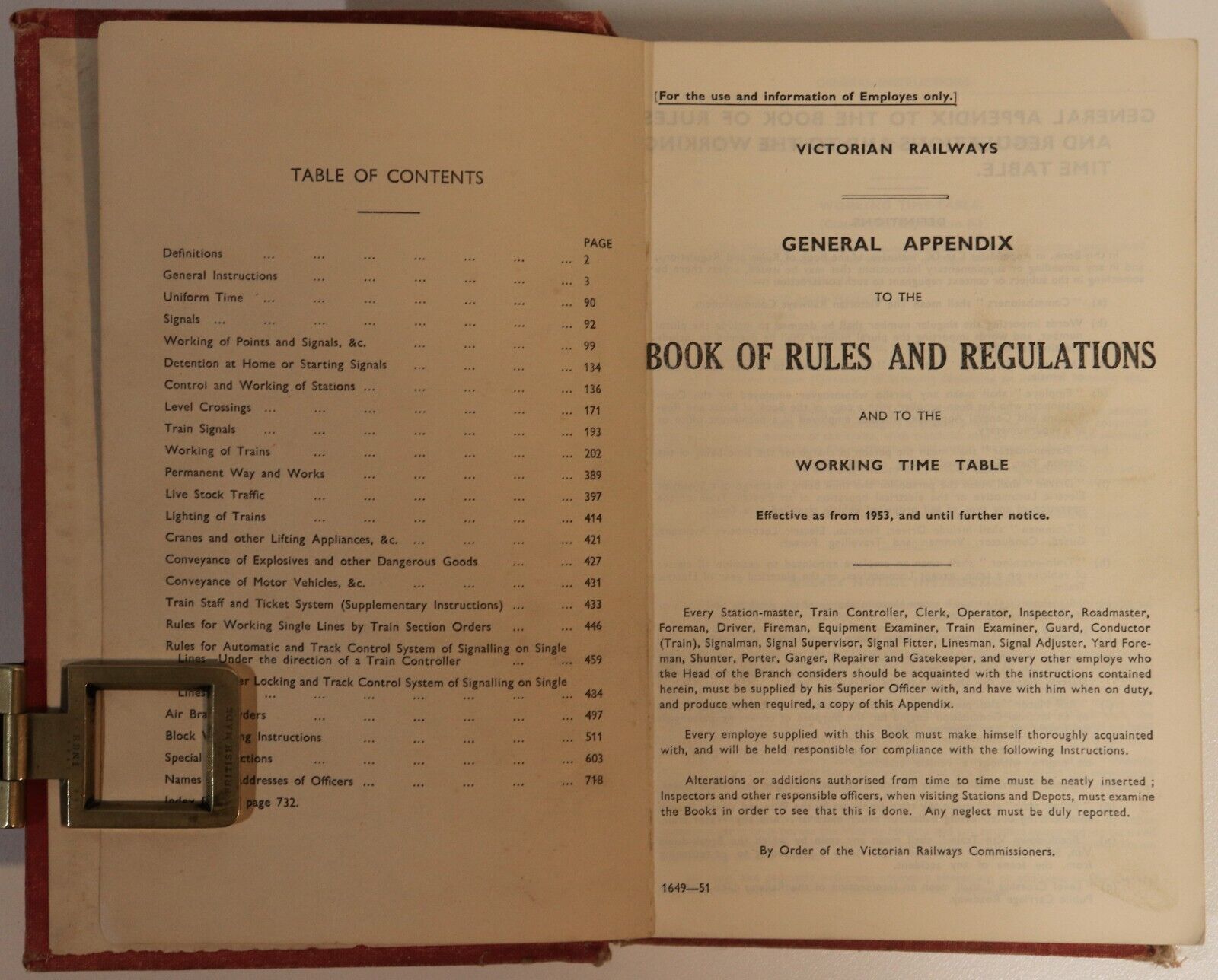 Victorian Railways General Appendix - 1953 - Australia Train Books