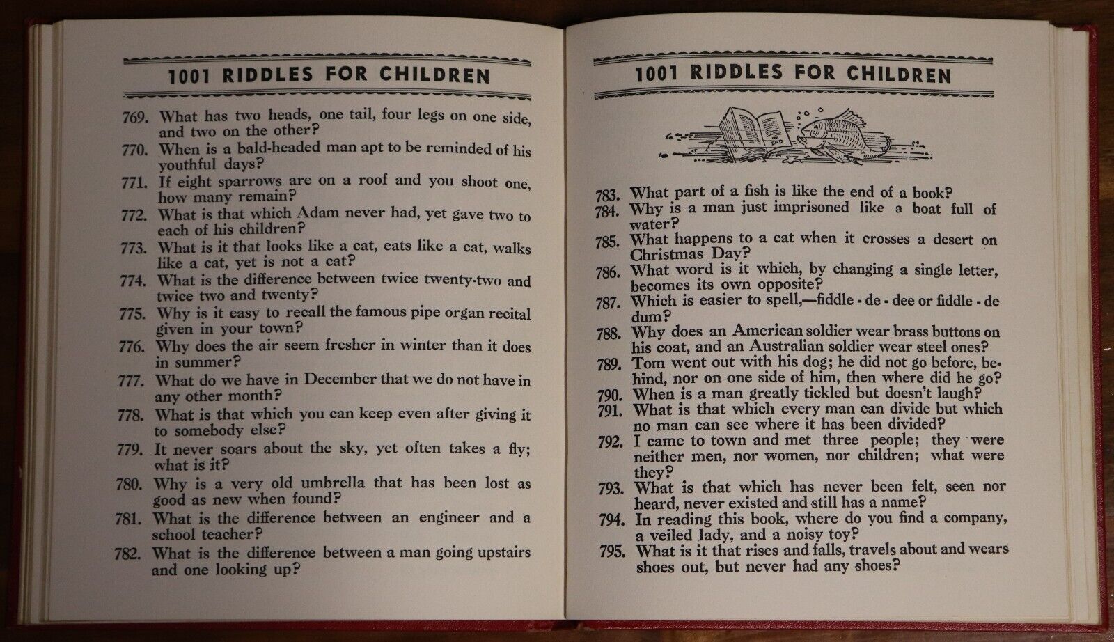 1001 Riddles For Children - 1949 - Illustrated Childrens Book