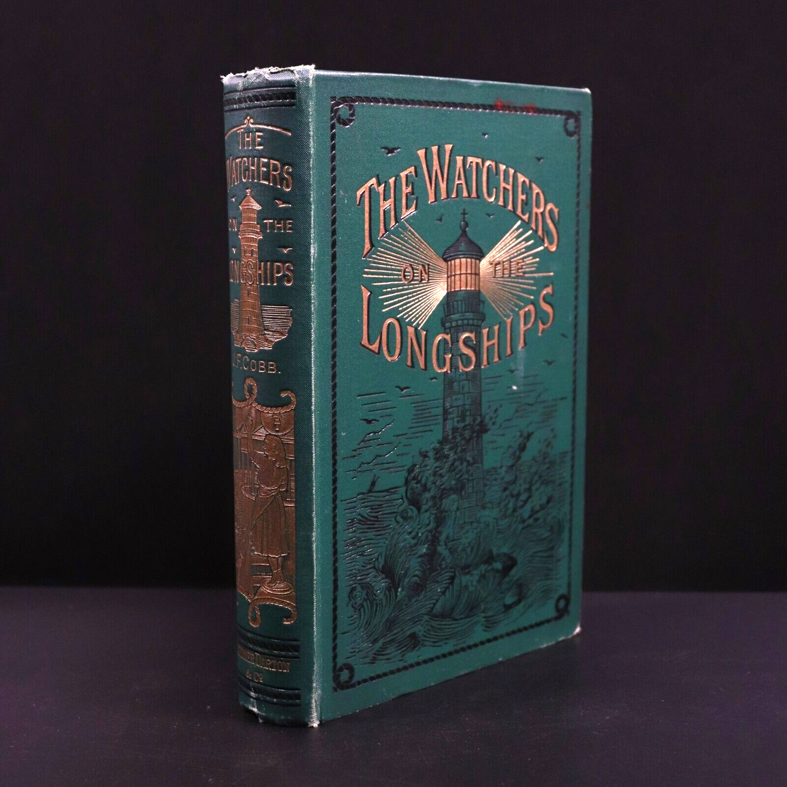 1887 Watchers On The Longships Cornwall by JF Cobb Antique British History Book