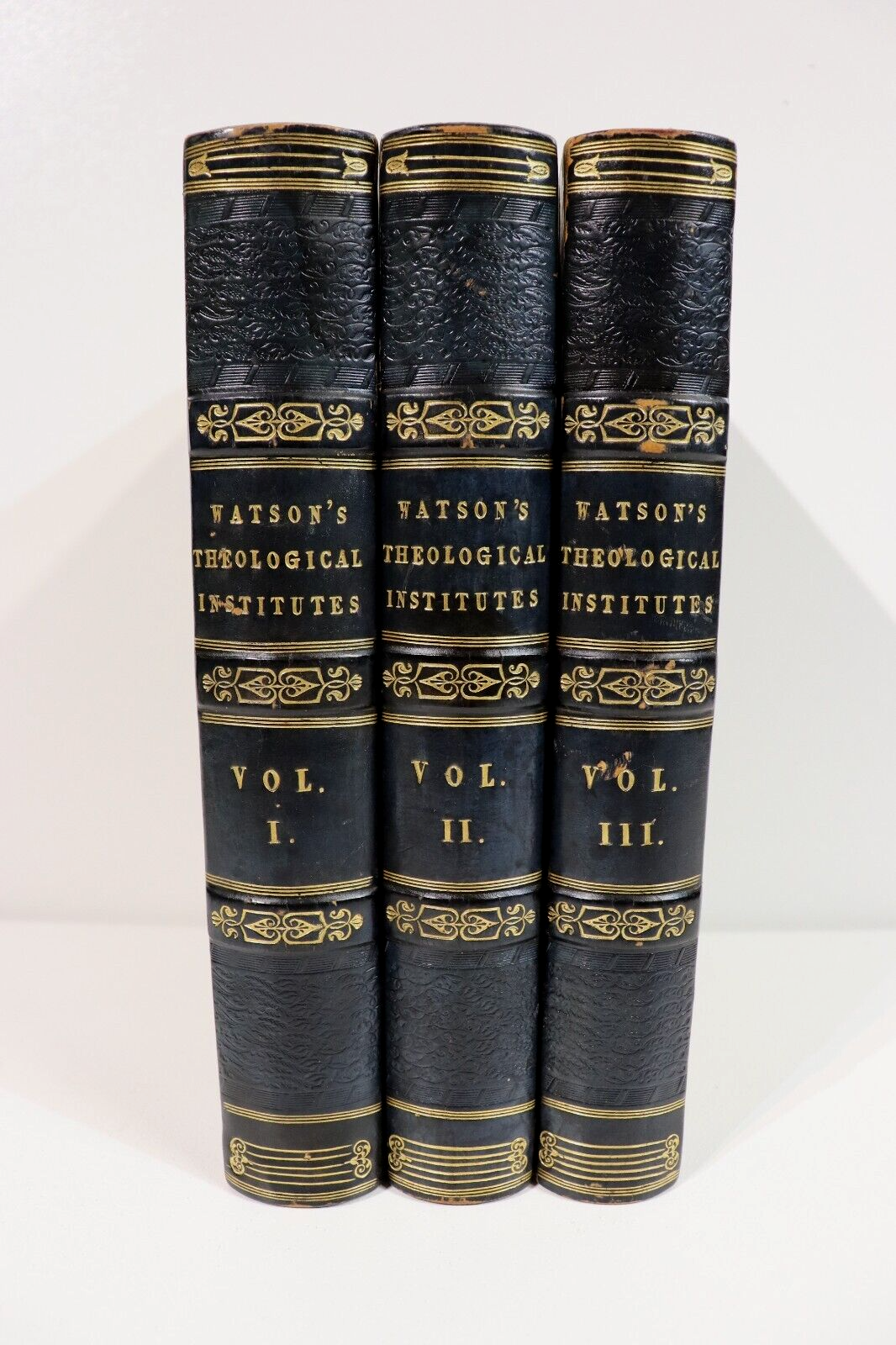 Theological Institutes: Christianity - 1829 - 3 Vol. Antique Theology Book Set
