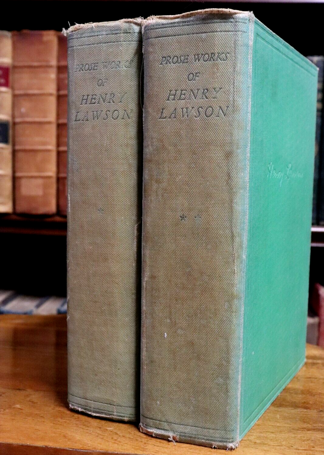 1935 2vol The Prose Works Of Henry Lawson Antique Australian Poetry Book Set