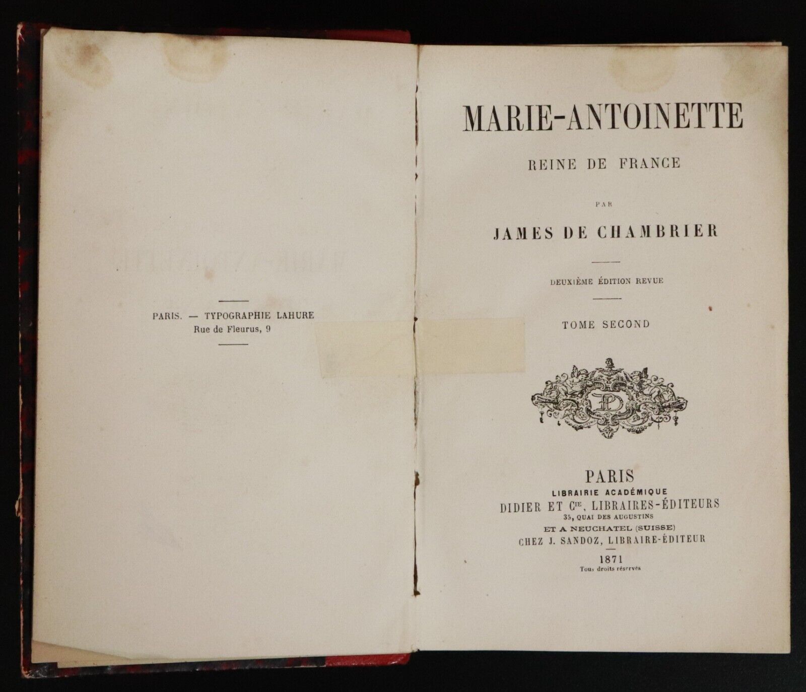 1871 2vol Marie Antoinette Reine De France French Antiquarian Book