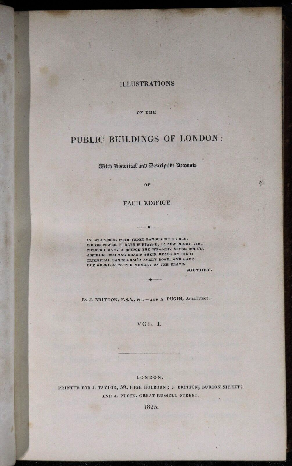 1825 2vol Public Buildings Of London Illustrated Antiquarian Architecture Books