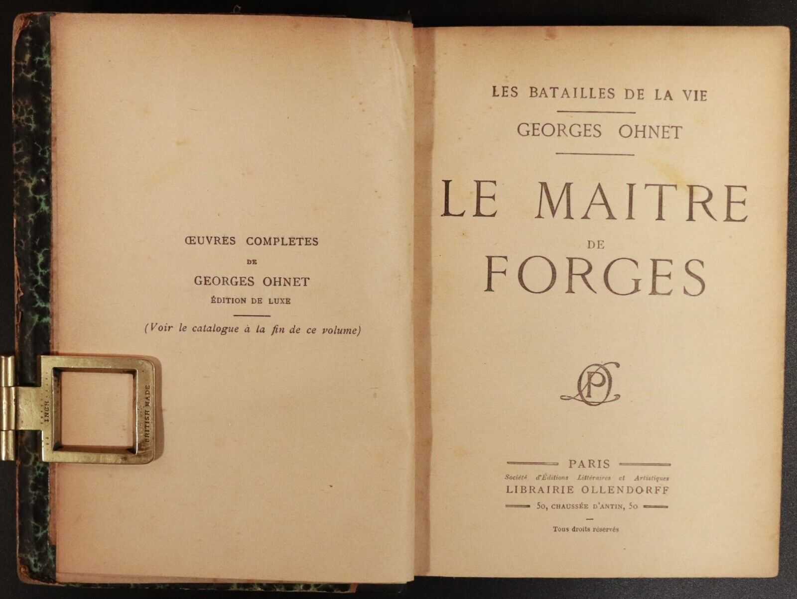 c1882 Le Maître De Forges by Georges Ohnet Antiquarian French Fiction Book - 0
