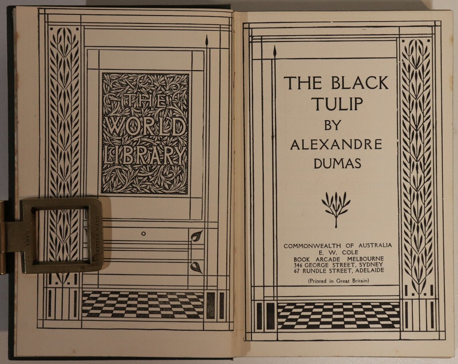 The Black Tulip by Alexandre Dumas - c1920 - Antique French Literature Book - 0