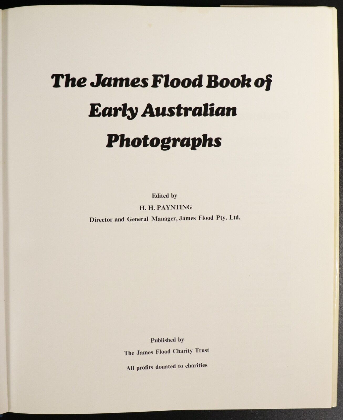 1970 James Flood Book Of Early Australian Photographs Australian History Book - 0