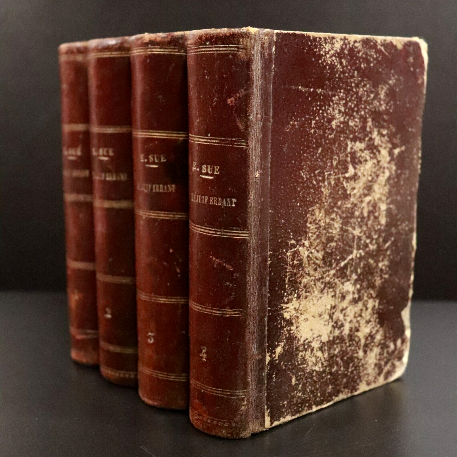 1845 4vol Le Juif Errant by Eugène Sue Antique French Fiction Books